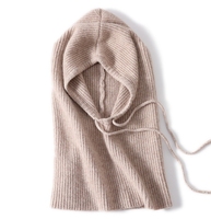 Nouveau gros épaissi laine tricotée cagoule chapeaux cordon chaud hiver écharpe cou chapeau