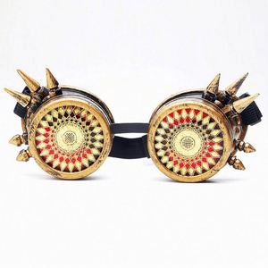 Gafas de Sol de Moda con Logotipo Personalizado, Gafas de Lujo para Hombre y Mujer, Gafas de Caleidoscopio para Cosplay, Gafas Steampunk con Remaches para Fiestas - Product Image 3