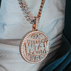 Pendentif personnalisé VVS Moissanite style Hip Hop avec nom, test diamant réussi, collier en argent 925 Iced Out, pendentif lettre, bijoux fins pour homme - Product Image 2