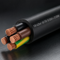 Câble électrique toronné en cuivre pur YC YCW 4x25mm, 4 conducteurs, 450V, gaine PVC robuste, IP44, industriel pour centrale électrique triphasée