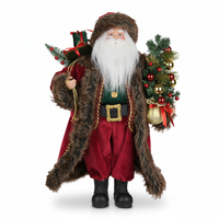 Figurine de Père Noël en velours grandeur nature de 3 pieds, décorations de Noël de luxe pour l'affichage commercial dans les centres commerciaux
