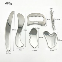 Ensemble de 6 Gua Sha en acier inoxydable avec sac de rangement en feutre, outil de massage pour la relaxation musculaire et les soins de santé