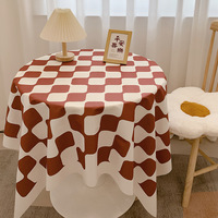 Nappe moderne en tissu à carreaux blanc bleu Couverture de table tissée pour la maison et le mariage Salle à manger Usine Vente en gros