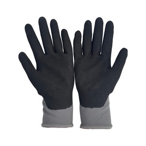 Gants de travail de haute qualité très vendus, en polyester gris tricoté 15G, avec revêtement en <span class=keywords><strong>latex</strong></span> noir sablé sur la paume, pour la protection des mains - Product Image 3