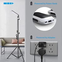 Lampe de barbecue portable avec support trépied télescopique en métal réglable Interface USB alimentée par lampe de travail LED