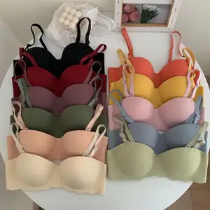 Vente en gros de soutien-gorge sans couture pour femmes et filles lingerie push up soutien-gorge rembourré doux et respirant soutien-gorge une pièce sans armatures sous-vêtements R2158