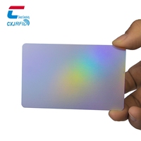 Etiqueta Mini de PVC Holográfica Arcoíris Personalizable de Alta Calidad, Tarjeta de Agradecimiento Impermeable con RFID, Grabado Láser NFC NTAG213