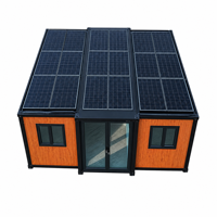 Maison conteneur portable extensible à énergie solaire 20ft 40ft avec salle de bain, cuisine, grille, préfabriquée, installation facile, pour hôtel et entrepôt