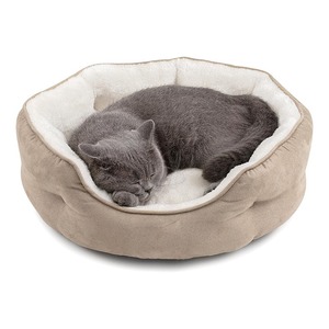 Cuccia Rotonda in Peluche per Animali Domestici, Bestseller, Perfetta per Gatti e Cani di Piccola Taglia, Resistente e Traspirante per Tutte le Stagioni - Product Image 1