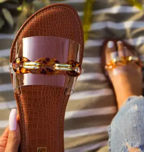 blok musim panas Suppliers-Sepatu Sandal Wanita Mode Baru Hitam Seksi Musim Panas Roma Oem Model Barang Tumit Blok Kustom