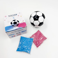 Perlengkapan Sepak Bola Pengungkapan Jenis Kelamin Bayi - Bola Plastik 14cm + Bubuk Tepung Jagung Biru & Pink, Label Pribadi/OEM dengan Label Barcode Gratis