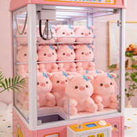 Boneka Babi Pink Lucu 8 inci, Mainan Hewan Boneka, Mainan Kartun Anime untuk Anak, Cocok untuk Mesin Cakar