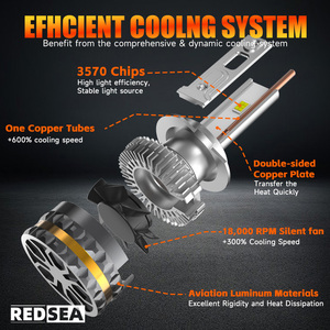 Redsea Hot Bán A7 H4 Led Đèn Pha 1000W 90W 9000lm Led V8 đèn pha Bóng đèn 9004 9005 9006 9007 D Led Đèn Pha H1 H7 H13 - Product Image 6