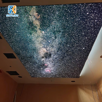 Membrane ignifuge translucide pour plafond en film souple, éclairage LED en aluminium pour décoration de hall d'exposition intérieur