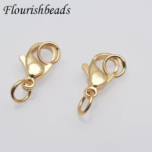 18K Gold Plated Drop Lobster Clasp with Solder Wire for Stone Pearl Bracelet Necklace Making Findings