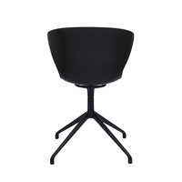 Chaise de bureau moderne en plastique avec base métallique, chaise de bureau ergonomique fixe pour la maison, le bureau et la salle d'étude