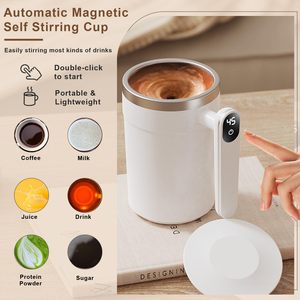 आधुनिक डिजाइन कॉफी मग रिसाव प्रमाण 304 स्टेनलेस स्टील मग स्वस्थ स्वचालित उत्तेजक मग बहु कार्यात्मक इलेक्ट्रिक दूध कप - Product Image 2