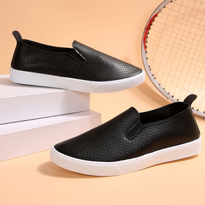 Zapatos <span class=keywords><strong>de</strong></span> mujer, <span class=keywords><strong>zapatillas</strong></span> planas, zapatos casuales con cordones para exteriores, zapatos planos blancos abiertos - Product Image 5