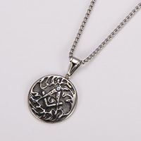 Kalung Liontin Hip Hop AG Vintage Masonik Mason Medali Freemason Buatan Tangan dari Baja Anti Karat Perhiasan Fashion untuk Pria Grosir