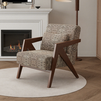 Fauteuils d'usine pour salon, fauteuil de salon moderne avec cadre en bois et tissu, avec coussin pour salon et chambre à coucher