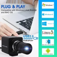 ELP kamera web USB 13MP 3840*2880 IMX214, kamera komputer dengan lensa fokus Zoom 5-50mm USB Mini untuk mesin