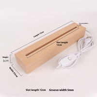 Base de lumière LED en bois massif pour longue nuit 7 options de couleur ornement rectangulaire en bois blanc chaud base de lumière acrylique Mini batterie