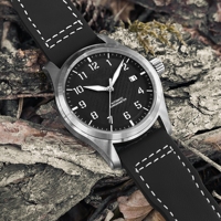 Montre automatique mécanique pour homme de 40 mm, mouvement NH35, analogique, acier inoxydable, résistance à l'eau 50 m, verre saphir, logo personnalisé