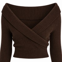 Pull côtelé personnalisé OEM & ODM pour femme, manches longues, épaules dénudées, décontracté, automne-hiver, Noël, en polyester, basique, Ropa De Mujer