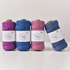 Dây thừng cotton bện 5mm, móc tay, dây thô dùng làm phụ kiện túi xách & quần áo, làm đồ thủ công tự làm, 50 thước/cuộn - Product Image 5