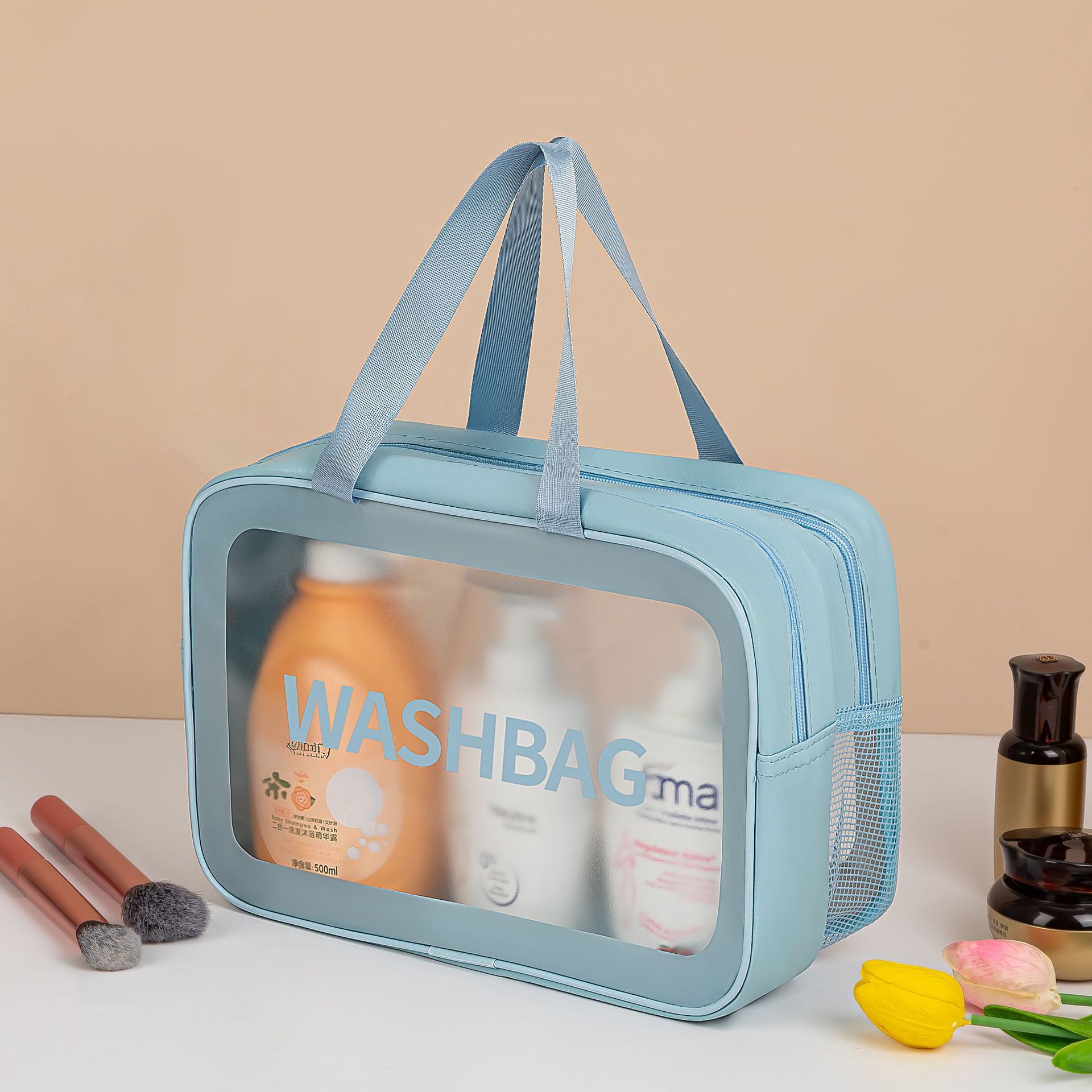 Blue double-layer [hands-free, wet/dry separation]