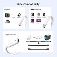 Adaptateur Chargeur USB-C 2-en-1 vers Prise Casque 3,5 mm avec Charge Rapide PD 100W et Dongle Jack Auxiliaire pour Séries de Téléphones