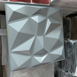 도매 호텔 빨 Pvc 재료 벽지 pvc 3d 벽 패널 화이트 다이아몬드 19.7 "* 19.7" 크기 - Product Image 1