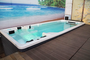 5,8 M Whirlpool al aire libre moderna <span class=keywords><strong>piscina</strong></span> masaje Spa bañeras de hidromasaje familia divertida <span class=keywords><strong>hidroterapia</strong></span> natación Spa sobre el suelo <span class=keywords><strong>piscina</strong></span> sin fin - Product Image 4