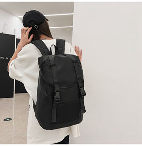 Custom Casual Sports <b>Backpacks</b> <b>Black</b> Nylon Travel Rucksack Hiking Back Pack Bag Men Flap School Student College <b>Backpack</b> - Product Image 4