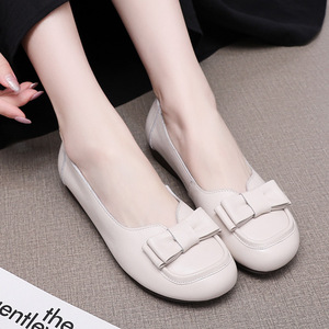 Fashion Daily Office Pointed Toe Genuine Leather Slip-On Breathable Light Weight <b>Soft</b> Flat Casual <b>Shoes</b> for Women Summer Spring - Product Image 5