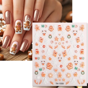 Autocollants pour ongles de Noël personnalisés en usine, accessoires de nail art DIY, motifs d'<span class=keywords><strong>arbre</strong></span>, de flocon de neige et d'étoile - Product Image 3