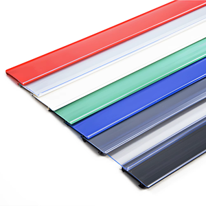 wholesale <b>Plastic</b> PVC Acrylic Panel Supermarket Price Tag Display Shelf Data <b>Strip</b> Label Holder with Adhesive Tapes - Product Image 1