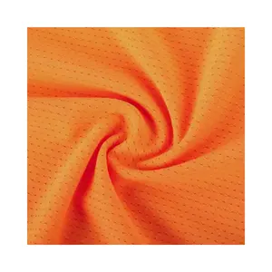 批发80尼龙20氨纶橙色柔软4向弹力透气网布运动服服装