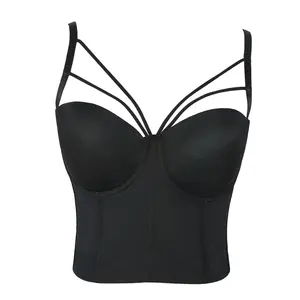 High Quality Sexy Cut Cross Strappy Bustier Tops Corset Women's Underwear Shaping Corset With Bra