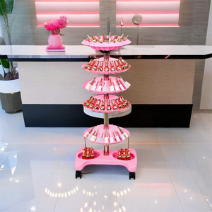 Z Nail Polish Trolley Organizer 5 Layers Nail Polish Spinning Rack <b>Rotating</b> Nail Polish <b>Display</b> <b>Stand</b> with Wheels - Product Image 6