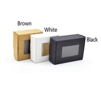 Boîtes d'emballage cadeau de Noël marron blanc noir boîtes de papier kraft de savon faites à la main de luxe avec fenêtre