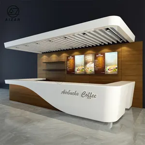 Kunden spezifisches Luxus-Design Outdoor Fast Food Bar Counter U-Form Led Cocktail Cafe Bar Counters Möbel