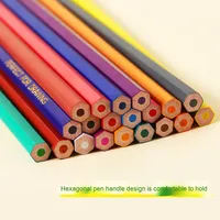 Crayons de couleur hexagonaux en gros, en plastique, 24/48/36 couleurs, pour étudiants et enfants, dessin et gribouillage
