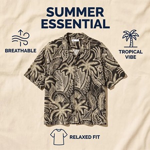 Camisa Hawaiana para Hombre, Transpirable, de Manga Corta, para Vacaciones, Ropa de Calle, Informal, para la Playa - Product Image 5