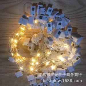 Guirnalda de Luces LED con Cable de Cobre, 10-50 Chips LED, Alimentación por Batería de Botón, Decoración para Pasteles, Cajas de Regalo, Tres Velocidades de Parpadeo, Coloridas - Product Image 3