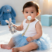 Attache-tétine en silicone anti-chute pour bébé, motif animal de dessin animé, qualité alimentaire, sans PVC ni BPA, pour apaiser les nourrissons de 0 à 12 mois