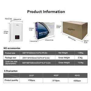 8000W Black Sink Instant <b>Water</b> <b>Heater</b> Hot <b>Water</b> <b>Heater</b> Element LED Temperature Display Plastic Household Hotel Use - Product Image 6