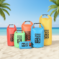 Sac à dos pliable portable 5L en PVC 500D durable pour camping, randonnée, kayak, sports nautiques, plage, rangement étanche