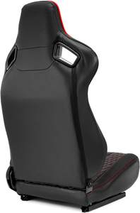 Nouveau Design de sièges de course avec glissières à double verrouillage, garniture noire et rouge en cuir PVC, arrière universel en cuir de fibre de carbone - Product Image 4