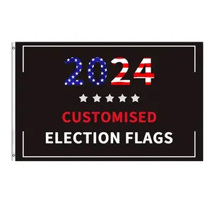 2024年の選挙旗カスタマイズされた印刷アメリカの大統領選挙の手の車の旗は私たちを貼り付けますアメリカの選挙旗